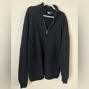 VTG Men Armani Exchange 100% Wool Pull Over 3/4 Zip Exposed Seam Sweater SZ XXL